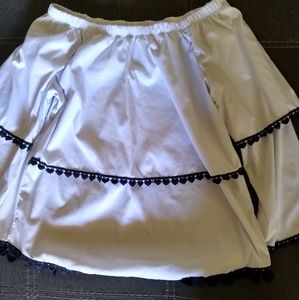 Black and bright white  colors( off the shoulder )